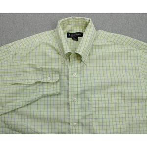Brooks Brothers Shirt Mens Large Check 100% Cotton Non Iron‎ Button Down